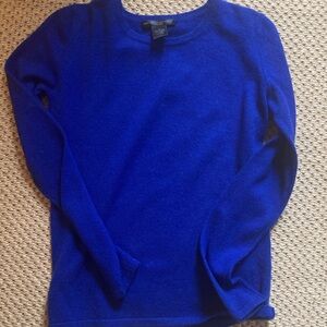 Preswick & Moore Cashmere Vibrant Blue Crew Neck Sweater.